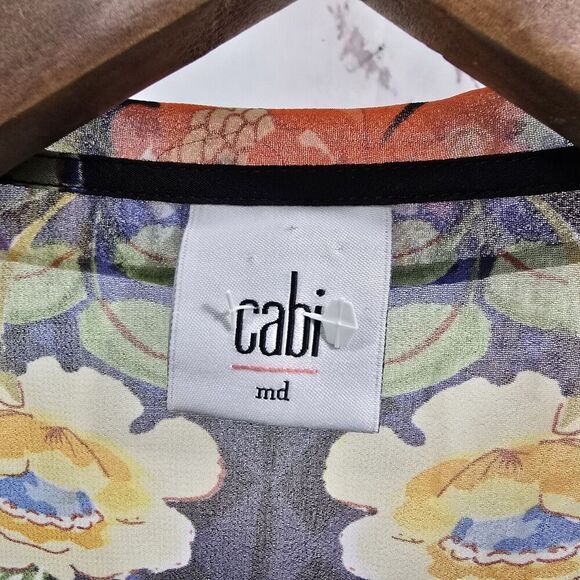 CAbi Shirt Womens Medium Blouse Amour Button Up Peter Pan Collar Floral 3072 - Picture 3 of 11